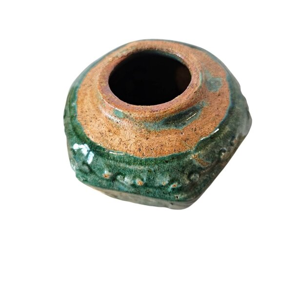 Antique Green and Tan Vase Timeless‎ Accent - Picture 8 of 11